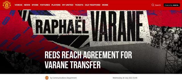 leyu-曼联官宣瓦拉内即将加盟，皇马走俩中卫不再进补？